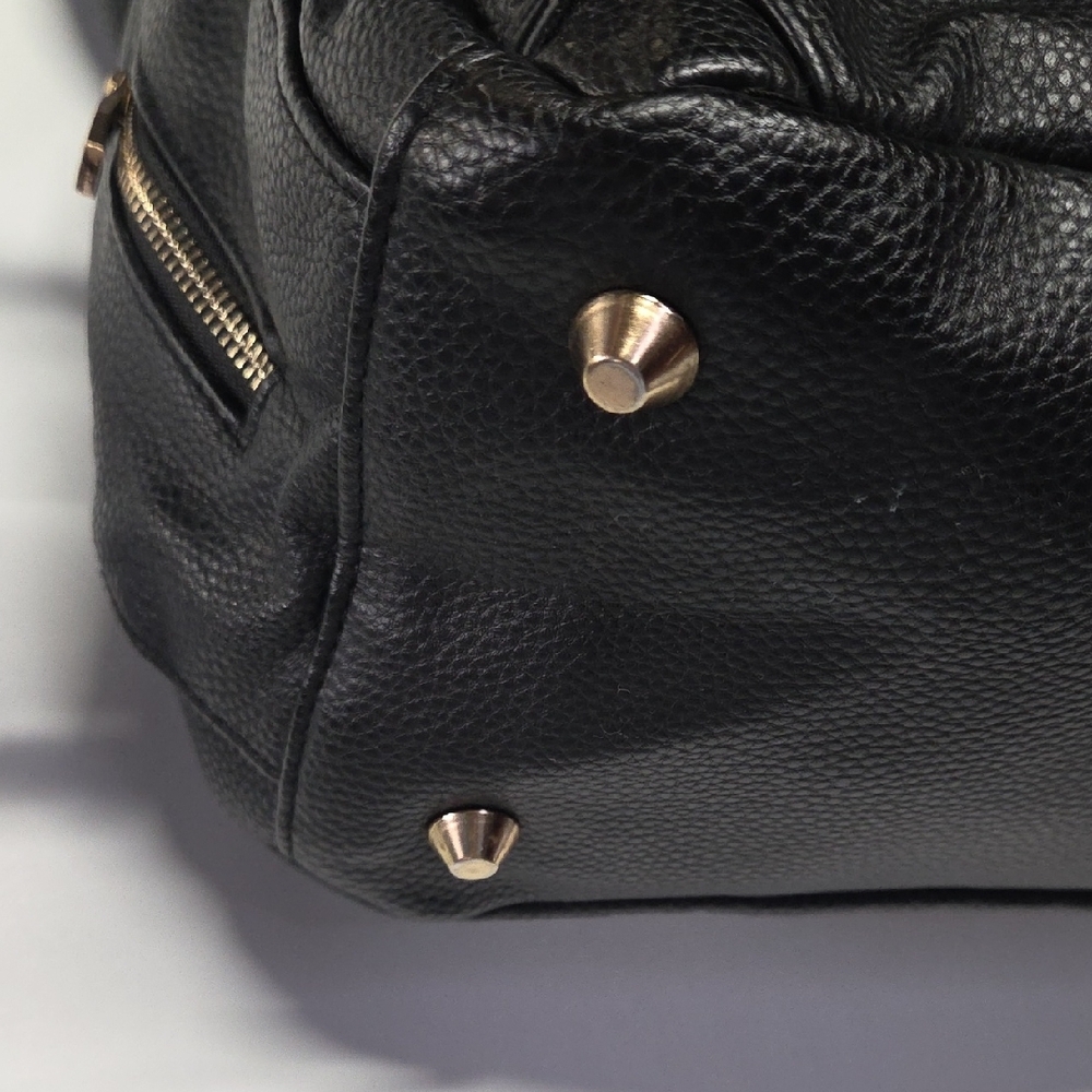 Landici Black Faux Pebbled Leather Backpack - Picture 3 of 9
